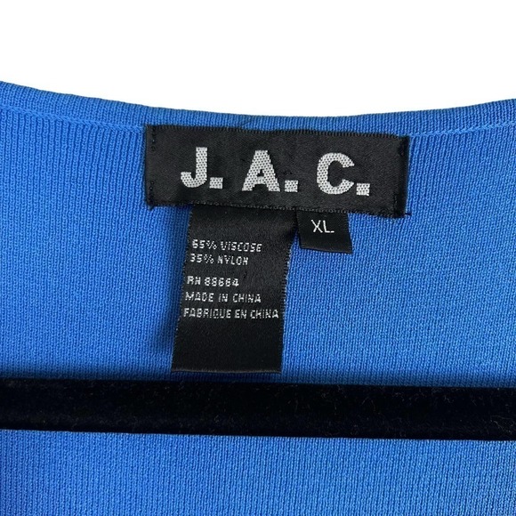 J.A.C Square Neck Blue Knit Sweater w/ Wide Straps Size XL - Picture 3 of 6